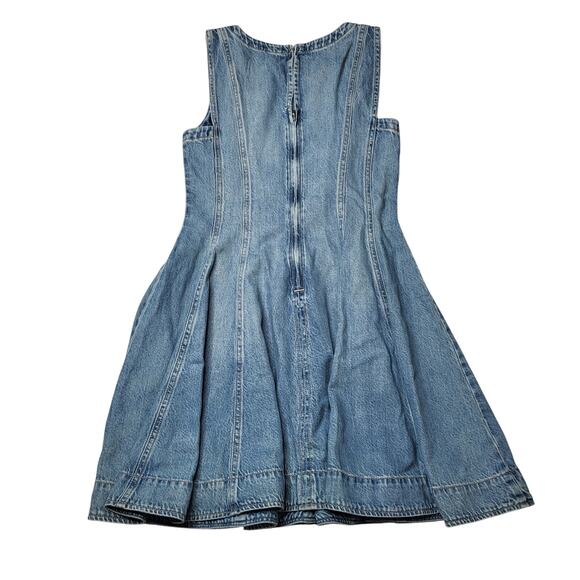 Madewell Circle Jean Mini Dress Airy Denim Fit and Flare Ashbury Medium Wash XS - Picture 4 of 11